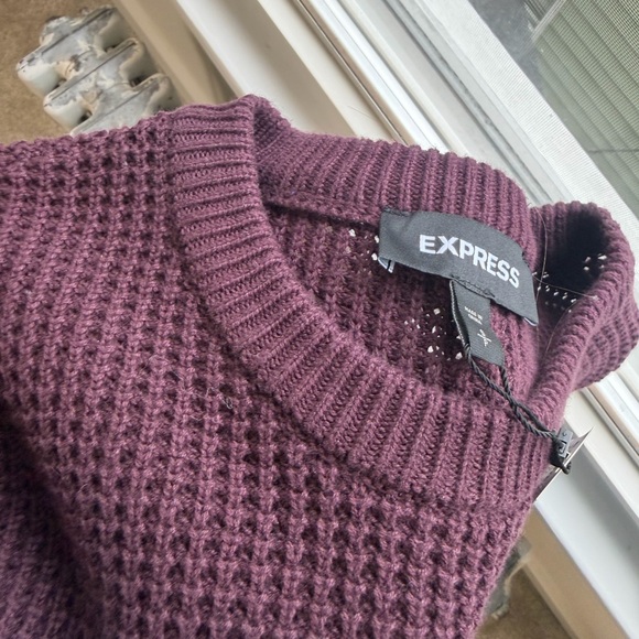 Express men Deep Purple Crew Neck Sweater - Picture 3 of 6